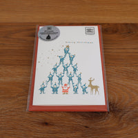 Scented Letterpress Christmas Card - warmth - little elf tree