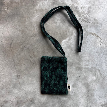 Needle punched phone pouch - Green / Black