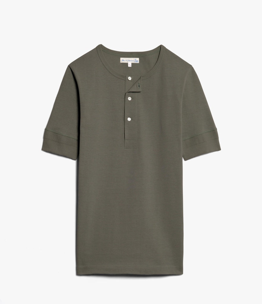 merz b. schwanen 207 Henley Tee 40 Army - Large