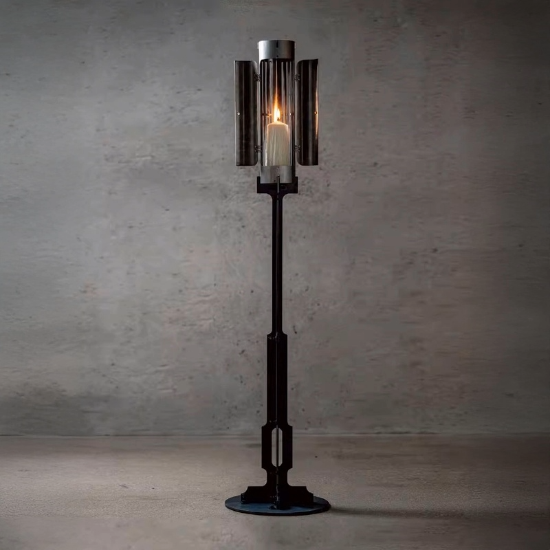 Industrial Metal Candle Stand