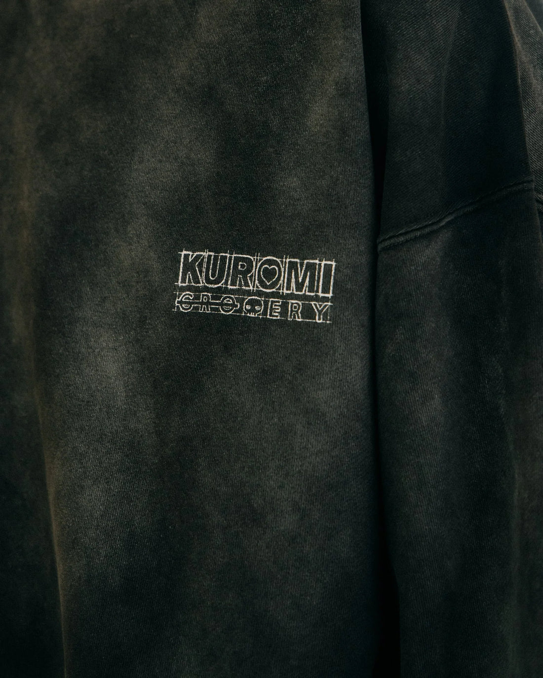 Sketch Kuromi Washed Graphic Hoodie Faded Black