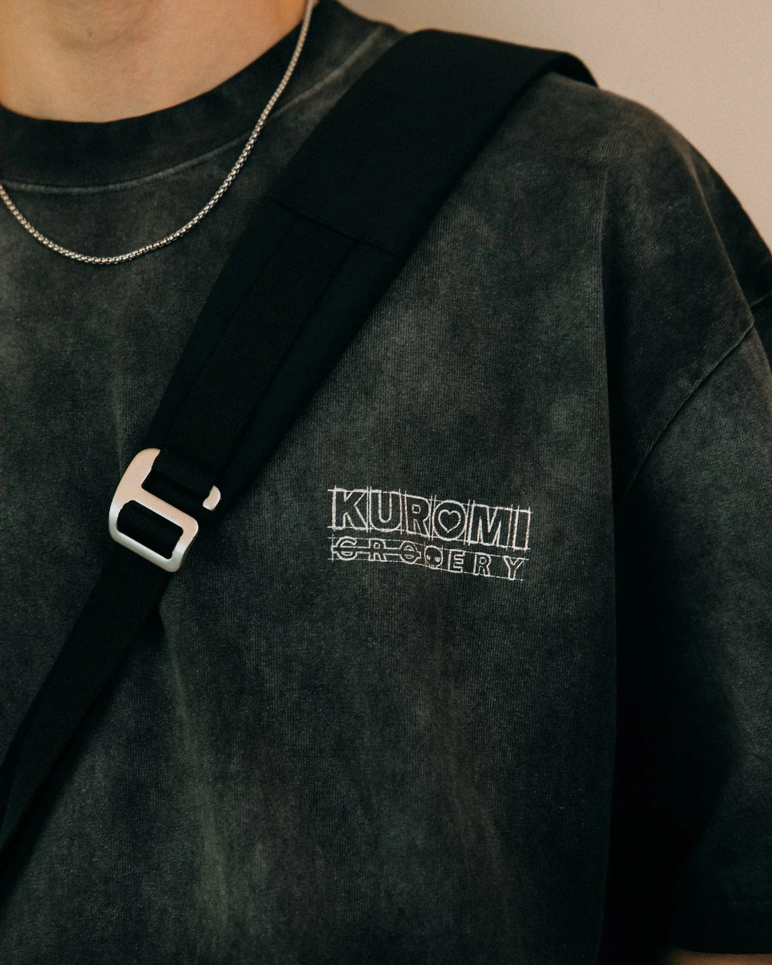 Sketch Kuromi Washed Graphic Tee Faded Black