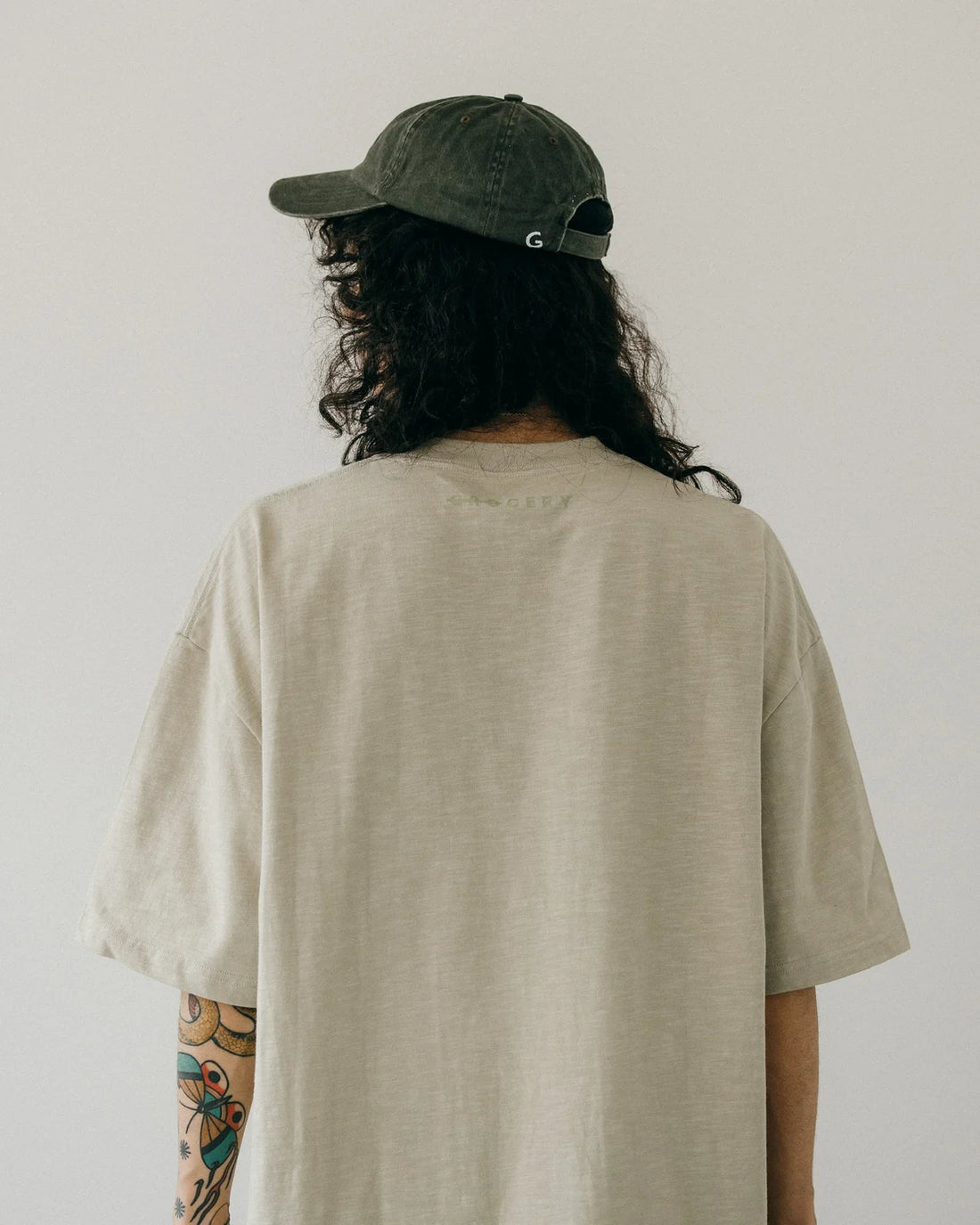 GROCERY TEE-078 EMBROIDERY LOGO POCKET TEE/ DUSTY GREEN