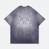 Sketch Kuromi Washed Graphic Tee Faded Black