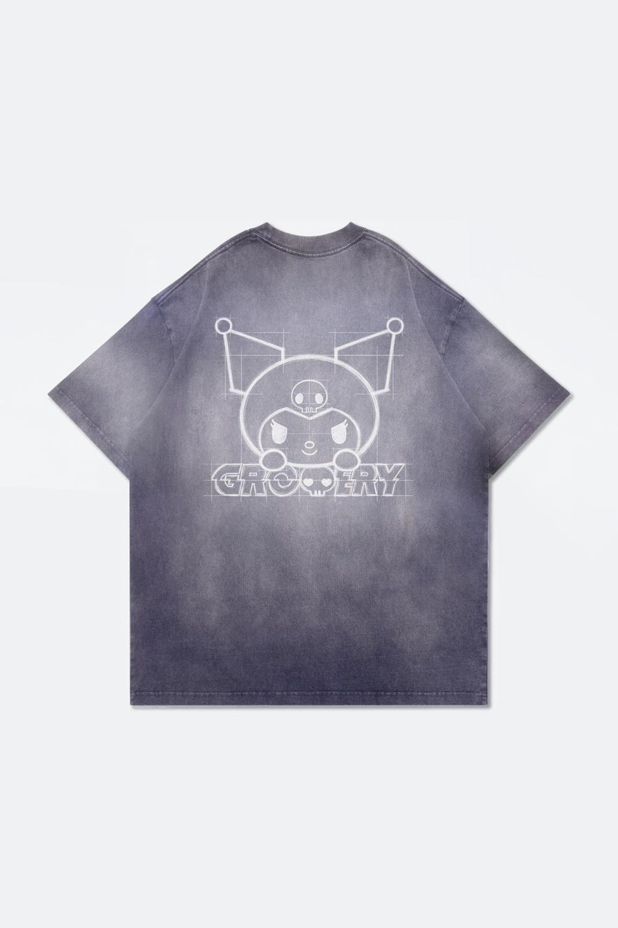 Sketch Kuromi Washed Graphic Tee Faded Black
