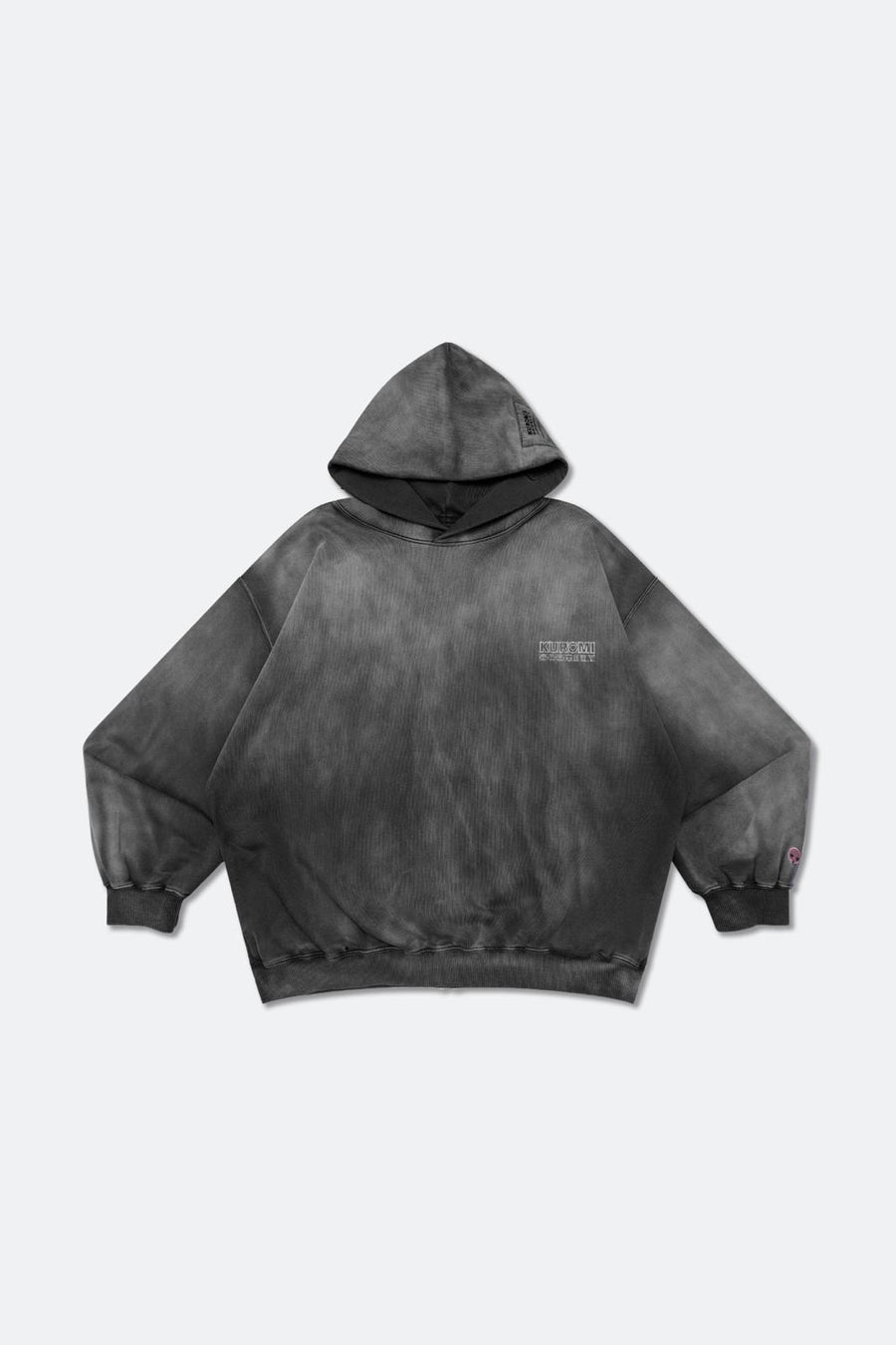 Sketch Kuromi Washed Graphic Hoodie Faded Black