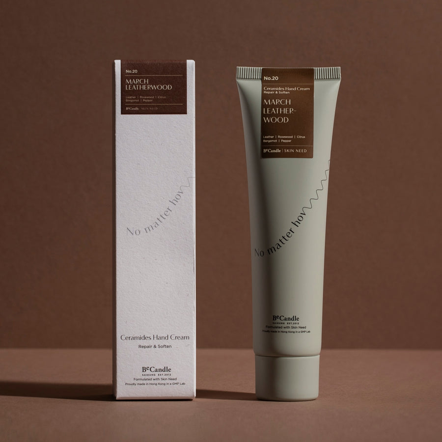 BeCandle X Skin Need Ceramides Hand Cream 分子釘水潤護手霜 60ml - No.20 MARCH LEATHER-WOOD