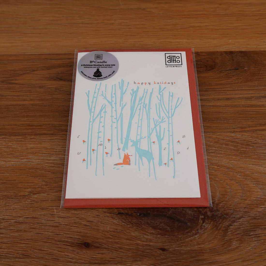 Scented Letterpress Christmas Card - warmth - winter's song