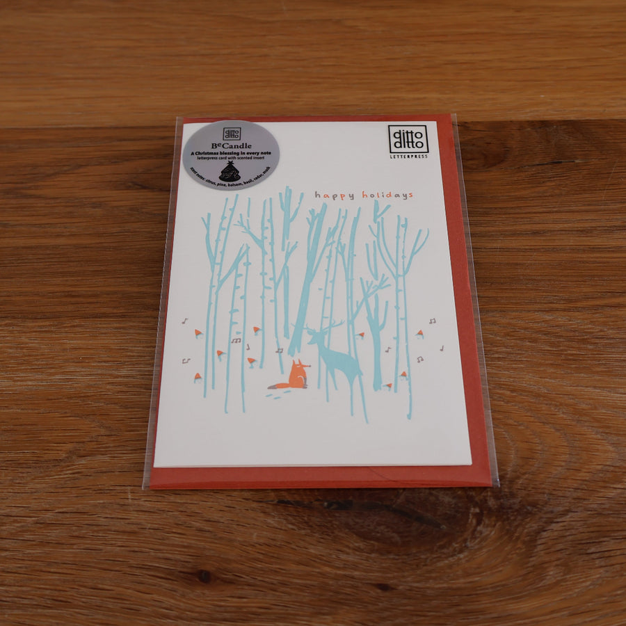 Scented Letterpress Christmas Card - warmth - winter's song