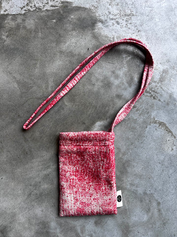 Needle punched phone pouch - Red