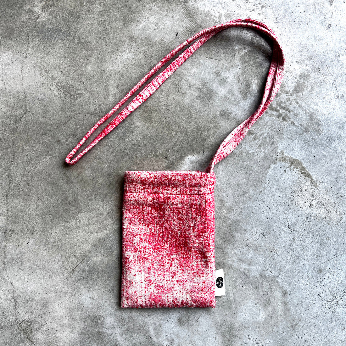 Needle punched phone pouch - Red