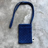 Needle punched phone pouch - Pattern Denim
