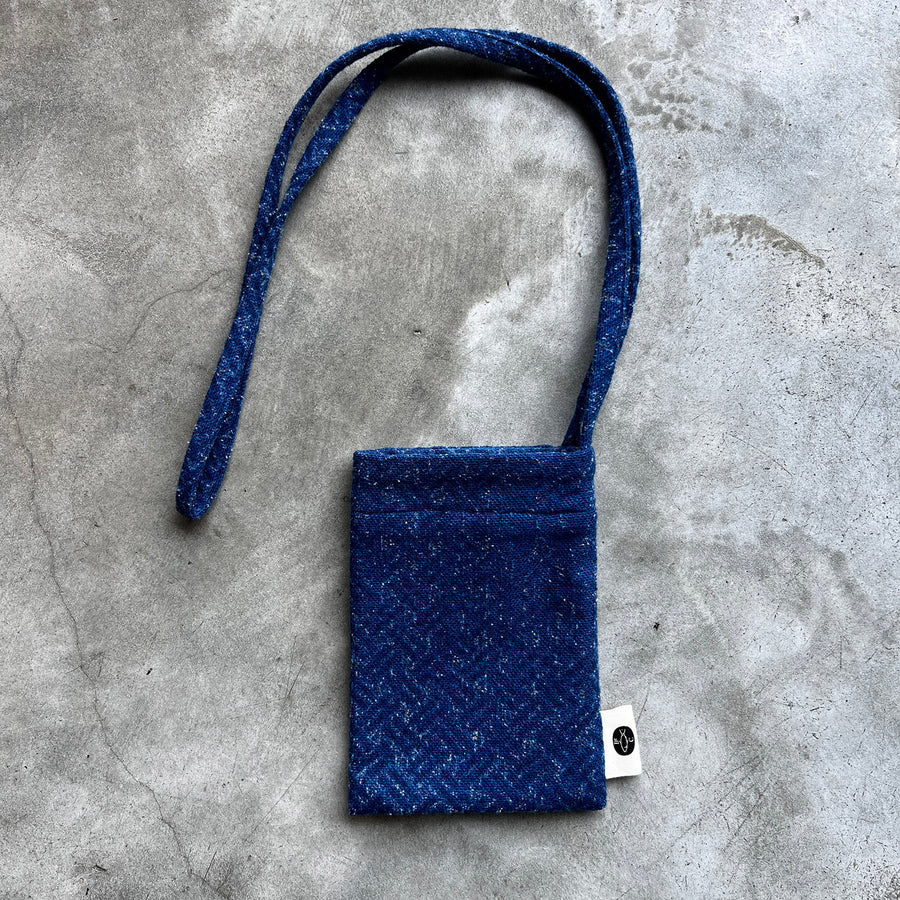 Needle punched phone pouch - Pattern Denim