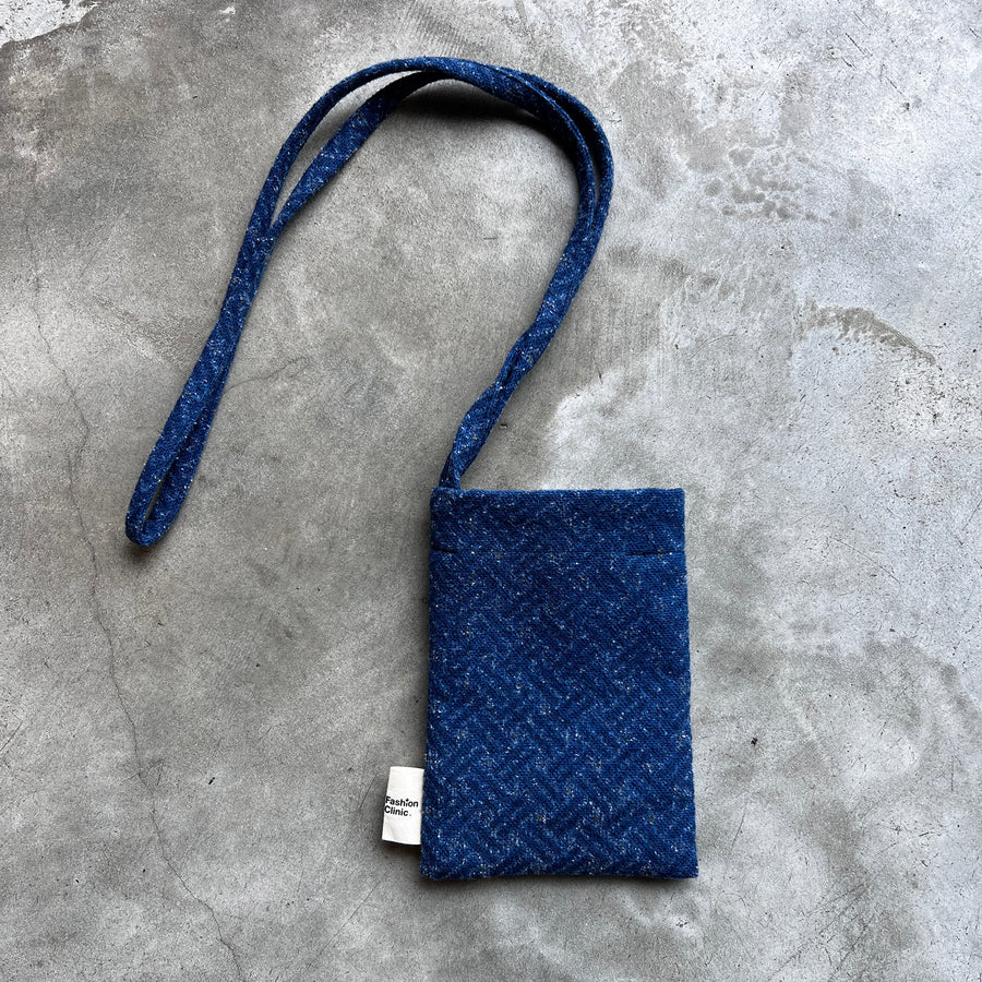 Needle punched phone pouch - Pattern Denim