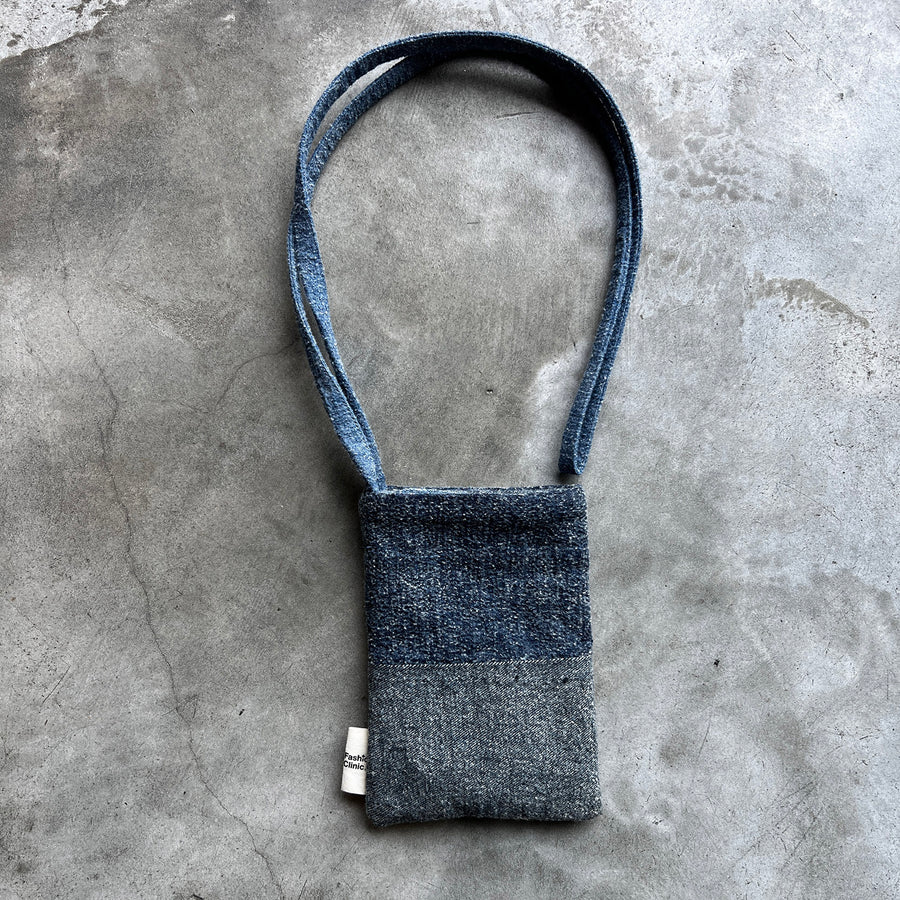 Needle punched phone pouch - Denim