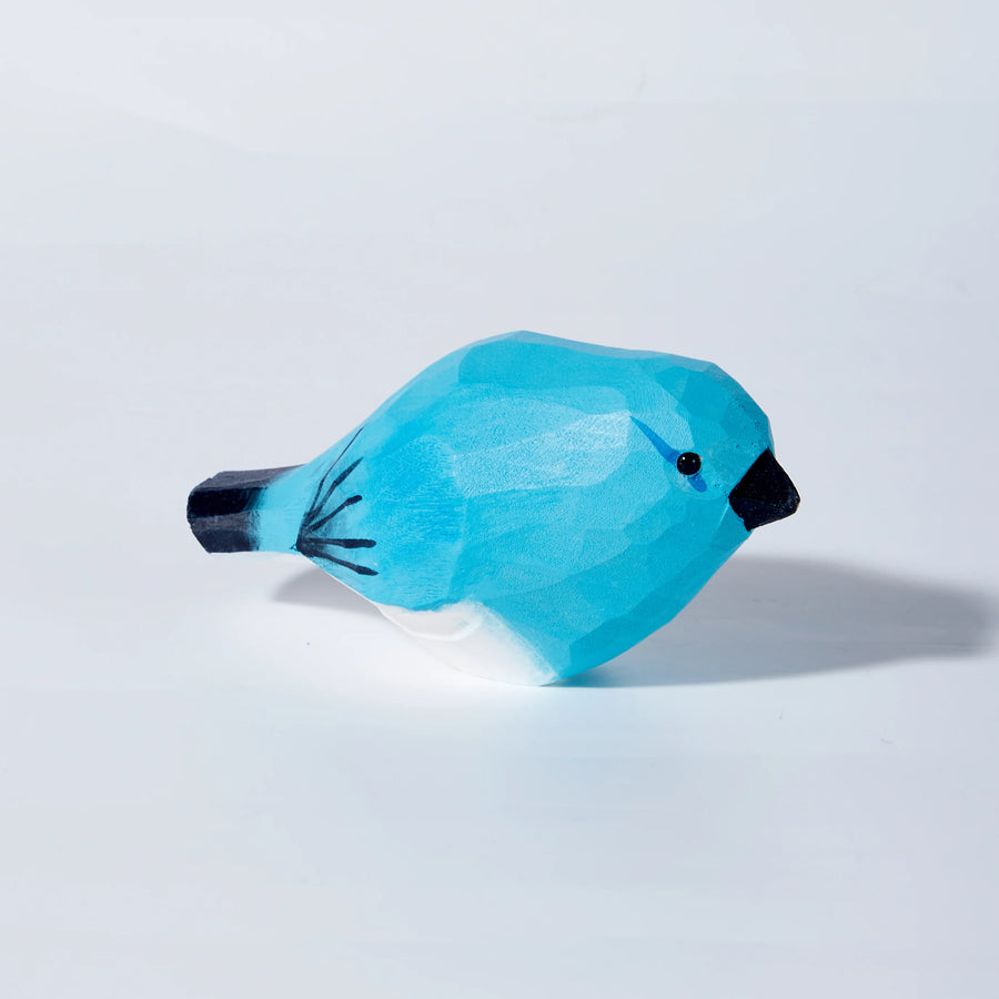 Mokuomo Abe Carved Wooden Blue Bird