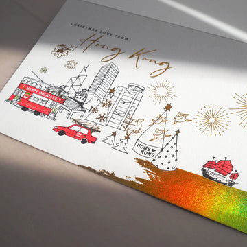 Scented Letterpress Christmas Card  - christmas love from hong kong