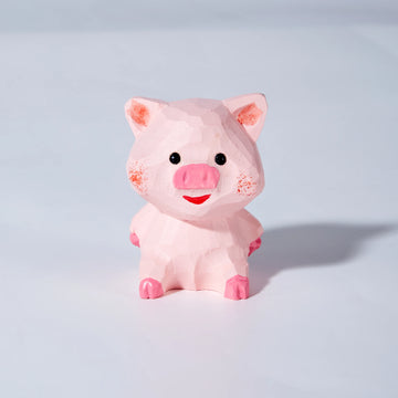 Mokuomo Pajo Carved Wooden Piggy