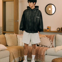 Sketch Kuromi Washed Graphic Hoodie Faded Black