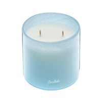 candle in light blue handblown glass